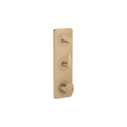 AXOR Citterio C Thermostatic module 380/120 for concealed installation with plate for 2 functions | Brushed Bronze | Shower controls | AXOR