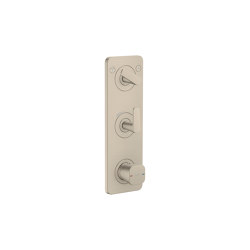 AXOR Citterio C Thermostatic module 380/120 for concealed installation with plate for 2 functions | Brushed Nickel | Shower controls | AXOR