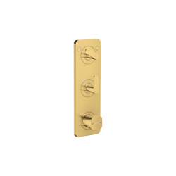 AXOR Citterio C Thermostatmodul 380/120 Unterputz mit Platte für 2 Verbraucher | Polished Gold Optic | Duscharmaturen | AXOR