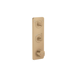 AXOR Citterio C Thermostatic module 380/120 for concealed installation with plate for 2 functions - cubic cut | Brushed Bronze | Shower controls | AXOR