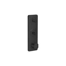 AXOR Citterio C Thermostatic module 380/120 for concealed installation with plate for 2 functions - cubic cut | Matt black | Shower controls | AXOR