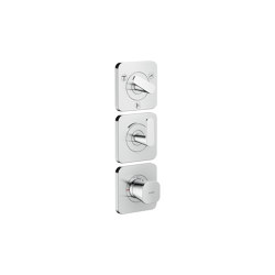 AXOR Citterio C Thermostatic module 380/120 for concealed installation with escutcheons for 3 functions | Rubinetteria doccia | AXOR