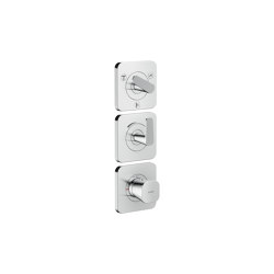 AXOR Citterio C Thermostatic module 380/120 for concealed installation with escutcheons for 3 functions  - cubic cut | Duscharmaturen | AXOR