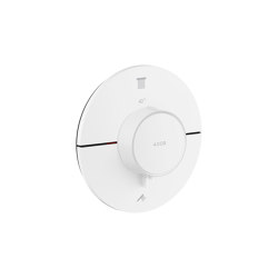 AXOR ShowerSelect ID Thermostat for concealed installation round for 2 functions | Matt white | Shower controls | AXOR