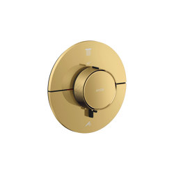 AXOR ShowerSelect ID Thermostat for concealed installation round for 2 functions | Polished Gold Optic | Shower controls | AXOR