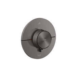 AXOR ShowerSelect ID Termostato empotrado round para 2 funciones con combinación de seguridad integrada según EN1720 | Cromo negro cepillado | Grifería para duchas | AXOR