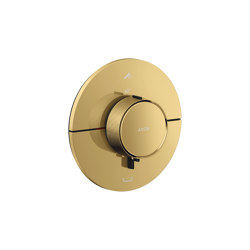AXOR ShowerSelect ID Thermostat Unterputz rund für 2 Verbraucher mit integrierter Sicherungskombi nach EN1721 | Polished Gold Optic | Duscharmaturen | AXOR