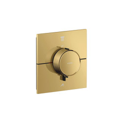 AXOR ShowerSelect ID Thermostat for concealed installation square for 2 functions | Polished Gold Optic | Shower controls | AXOR