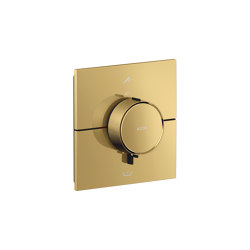 AXOR ShowerSelect ID Thermostat for concealed installation square for 2 functions with integrated security combination according to EN1721 | Polished Gold Optic | Shower controls | AXOR