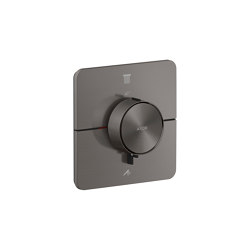 AXOR ShowerSelect ID Set de finition softsquare pour mitigeur thermostatique encastré avec 2 fonctions | Noir chromé brossé | Robinetterie de douche | AXOR