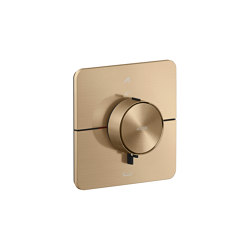 AXOR ShowerSelect ID Thermostat Unterputz softsquare für 2 Verbraucher mit integrierter Sicherungskombi nach EN1719 | Brushed Bronze | Duscharmaturen | AXOR