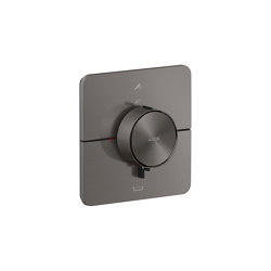 AXOR ShowerSelect ID Termostato empotrado softsquare para 2 funciones con combinación de seguridad integrada según EN1720 | Cromo negro cepillado | Grifería para duchas | AXOR
