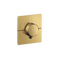 AXOR ShowerSelect ID Thermostat for concealed installation square for 1 function | Polished Gold Optic | Shower controls | AXOR