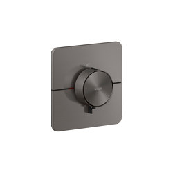 AXOR ShowerSelect ID Set de finition softsquare pour mitigeur thermostatique encastré à haut débit  | Noir chromé brossé | Robinetterie de douche | AXOR