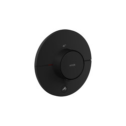 AXOR ShowerSelect ID Set de finition rond pour mitigeur thermostatique encastré à haut débit, avec 1 fonction et 1 sortie additionnelle | Noir mat | Robinetterie de douche | AXOR