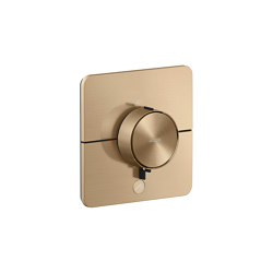 AXOR ShowerSelect ID Thermostat HighFlow Unterputz softsquare für 1 Verbraucher und einen zusätzlichen Abgang | Brushed Bronze | Duscharmaturen | AXOR