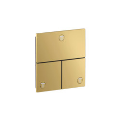 AXOR ShowerSelect ID Valve for concealed installation square for 3 functions | Polished Gold Optic | Shower controls | AXOR
