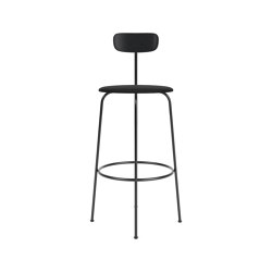 Afteroom Bar Chair | Black Base | Upholstered Seat, Veneer Back | Sierra - Black, 1001 | Black | Barhocker | Audo Copenhagen