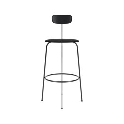 Afteroom Bar Chair | Black Base | Upholstered Seat, Veneer Back | Sierra - Black, 1001 | Black | Bar stools | Audo Copenhagen