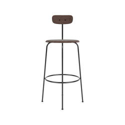 Afteroom Bar Chair | Black Base | Veneer Seat and Back | Dark Stained Oak | Sgabelli bancone | Audo Copenhagen