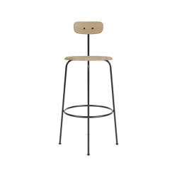 Afteroom Bar Chair | Black Base | Veneer Seat and Back | Natural Oak | Bar stools | Audo Copenhagen