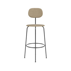 Afteroom Bar Chair Plus | Black Base | Fully Upholstered | Audo Bouclé 02 - Beige | Bar stools | Audo Copenhagen