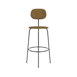 Afteroom Bar Chair Plus | Black Base | Fully Upholstered | Audo Bouclé 06 - Gold | Tabourets de bar | Audo Copenhagen