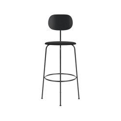 Afteroom Bar Chair Plus | Black Base | Upholstered Seat, Veneer Back | Sierra - Black, 1001 | Black | Taburetes de bar | Audo Copenhagen