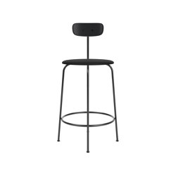 Afteroom Counter Chair | Black Base | Upholstered Seat, Veneer Back | Sierra - Black, 1001 | Black | Counter stools | Audo Copenhagen