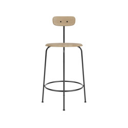 Afteroom Counter Chair | Black Base | Veneer Seat and Back | Natural Oak | Sedie bancone | Audo Copenhagen