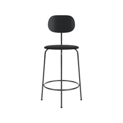 Afteroom Counter Chair Plus | Black Base | Upholstered Seat, Veneer Back | Sierra - Black, 1001 | Black | Counter stools | Audo Copenhagen