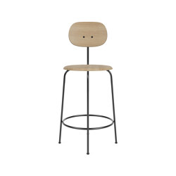 Afteroom Counter Chair Plus | Black Base | Veneer Seat and Back | Natural Oak | Counterstühle | Audo Copenhagen