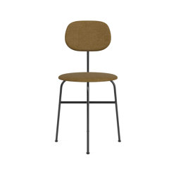 Afteroom Dining Chair Plus | Black Base | Upholstered Seat and Back | Audo Bouclé - Gold 06 | Chairs | Audo Copenhagen