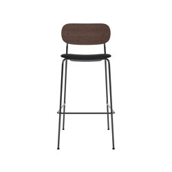 Co Bar Chair | Upholstered Seat, Oak Back | Sierra - Army, 0441 | Dark Stained Oak | Barhocker | Audo Copenhagen