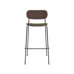 Co Bar Chair | Upholstered Seat, Oak Back | Sierra - Black, 1001 | Dark Stained Oak | Barhocker | Audo Copenhagen