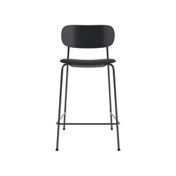 Co Counter Chair | Upholstered Seat, Oak Back | Re-wool - Black, 0198 | Black Oak | Bar stools | Audo Copenhagen