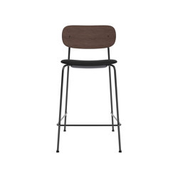 Co Counter Chair | Upholstered Seat, Oak Back | Sierra - Black, 1001 | Dark Stained Oak | Bar stools | Audo Copenhagen