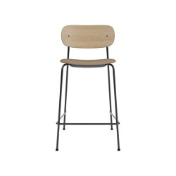 Co Counter Chair | Upholstered Seat, Oak Back | Sierra - Stone, 1611 | Natural Oak | Bar stools | Audo Copenhagen