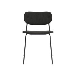 Co Dining Chair | Black Base | Upholstered Seat and Back | Re-wool - Black 0198