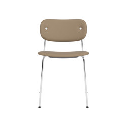 Co Dining Chair | Chrome Base | Upholstered Seat and Back | Sierra - Stone. 1611 | Chaises | Audo Copenhagen