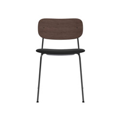 Co Dining Chair | Chrome Base | Upholstered Seat, Oak Back | Sierra - Army, 0441 | Dark Stained Oak | Chaises | Audo Copenhagen