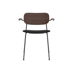 Co Dining Chair w. Armrest | Black Base | Upholstered Seat, Oak Back | Sierra - Black, 1001 - Dark Stained Oak | Sedie | Audo Copenhagen