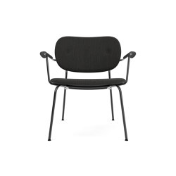 Co Lounge Chair W/Armrest, Upholstered Seat and Back | Re-wool - Black 0198 | Black Oak | Poltrone | Audo Copenhagen