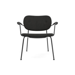 Co Lounge Chair W/Armrest, Upholstered Seat and Back | Re-wool - Black 0198 | Black Oak | Sillones | Audo Copenhagen