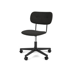 Co Task Chair | Star Base w. Casters | Black Aluminum | Fully Upholstered | Re-wool - Black, 0198 | Tabourets de bureau | Audo Copenhagen