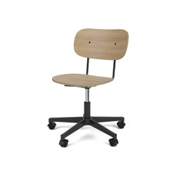 Co Task Chair | Star Base w. Casters | Black Aluminum | Veneer Seat and Back | Natural Oak | Sgabelli girevoli | Audo Copenhagen
