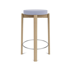 Passage Counter Stool, Natural Oak Base, Upholstered Seat, Steel Ring | Vidar - Purple, 0723 | Counter stools | Audo Copenhagen