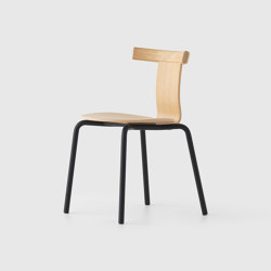 Jiro 4 Leg Chair - Natural - Black Base | stackable | Resident