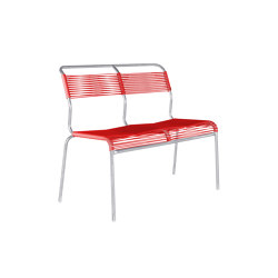 «Spaghetti» two-seater bench Säntis without armrest | open base | Schaffner AG