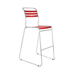 slatted skid bar stool Säntis without armrest | Taburetes de bar | Schaffner AG